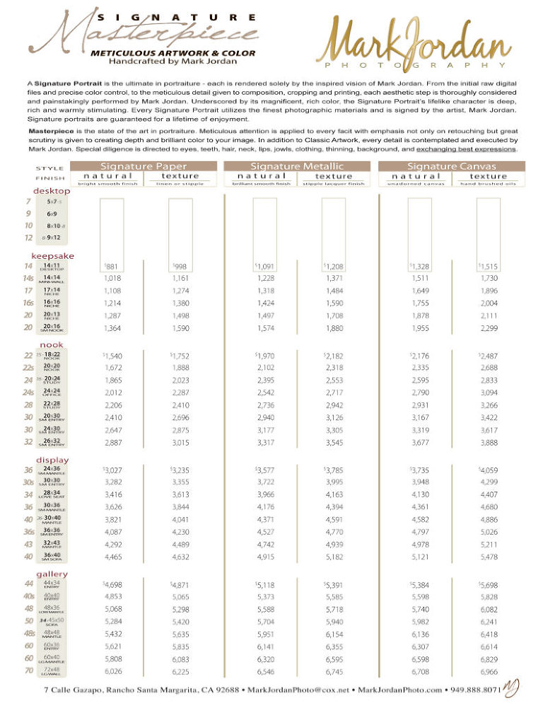 Portrait Prices-Masterpiece by Mark Jordan Photography